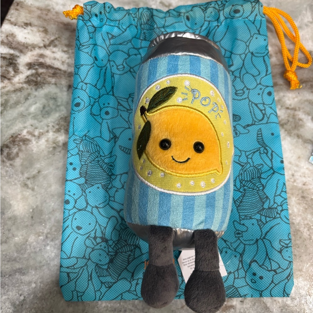 Authentic Jellycat Jesse Can of Pop Soda Can Plush